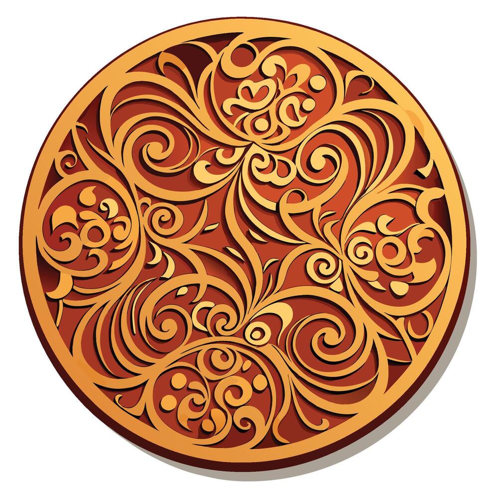 Laser Cut Panels and Coasters Featuring Elegant Swirl Patterns vector