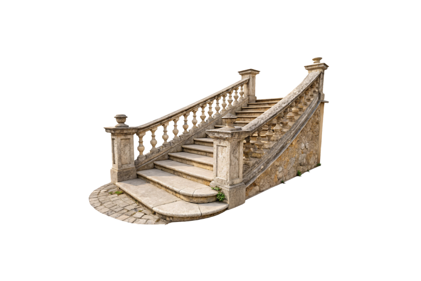 uma clássico pedra Escadaria com ornamentado balaustradas, capturando elegância e Eterno arquitetônico charme, cercado de calçada portuguesa pavimentação png