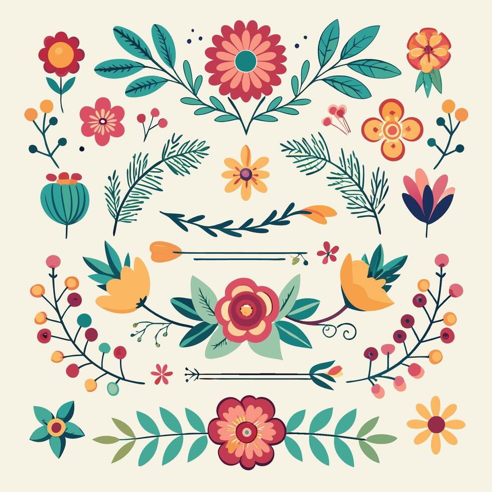 Exquisite Floral Dividers for Elegant Decorations and Design Elements vector
