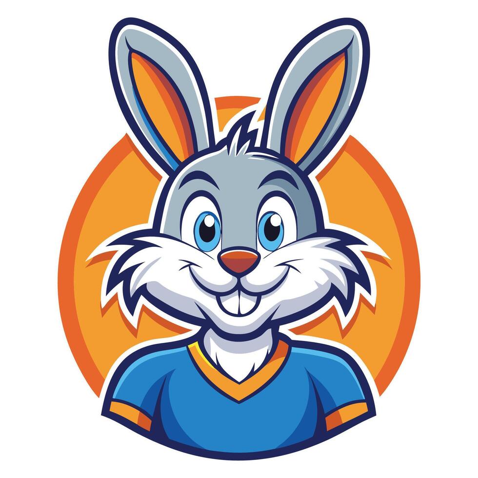 Cute Bunny Mascot Cartoon Character in a Logo Illustration Style vector
