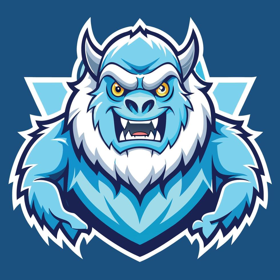 Logo Illustration of a Cool Yeti Mascot with Cartoonish Features vector