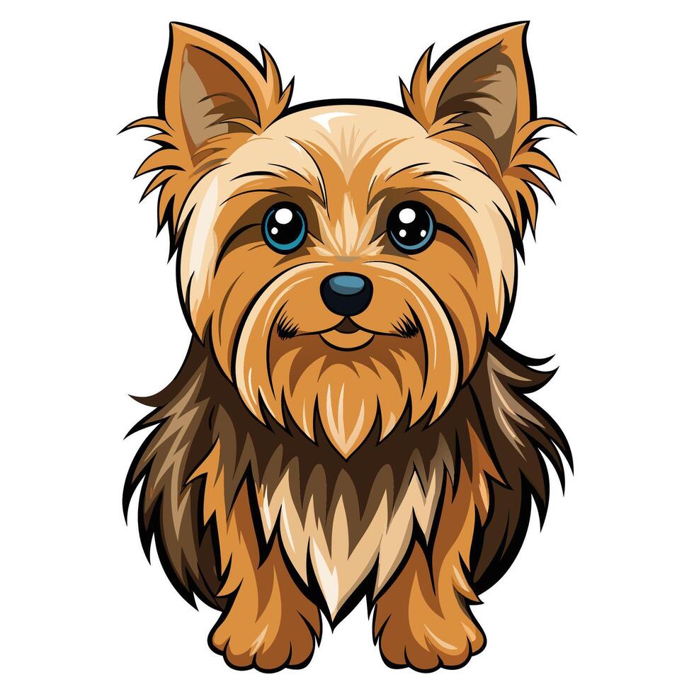 Adorable Yorkshire Terrier Dog Isolated on a White Background vector