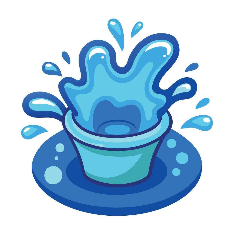 Humorous Cartoon Illustration of a Splashing Toilet Water Drop vector