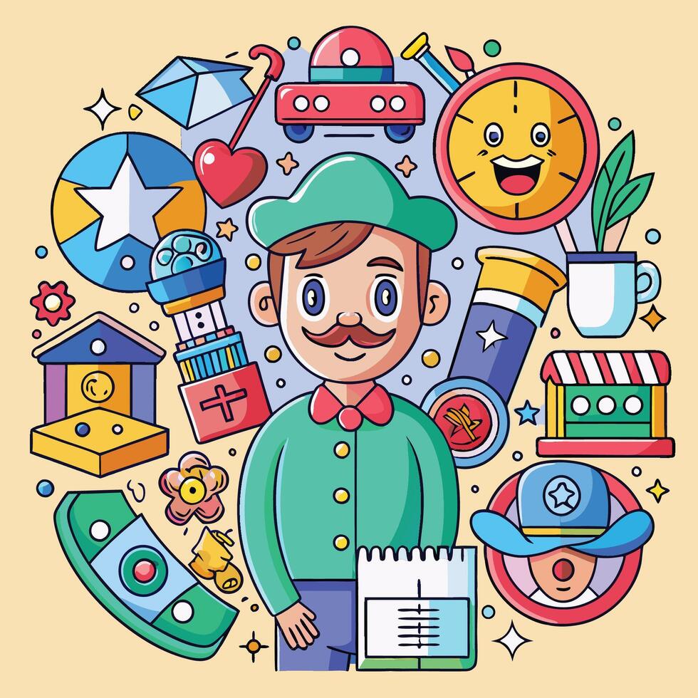 Diverse Artistic Vocations Illustrated in a Set vector