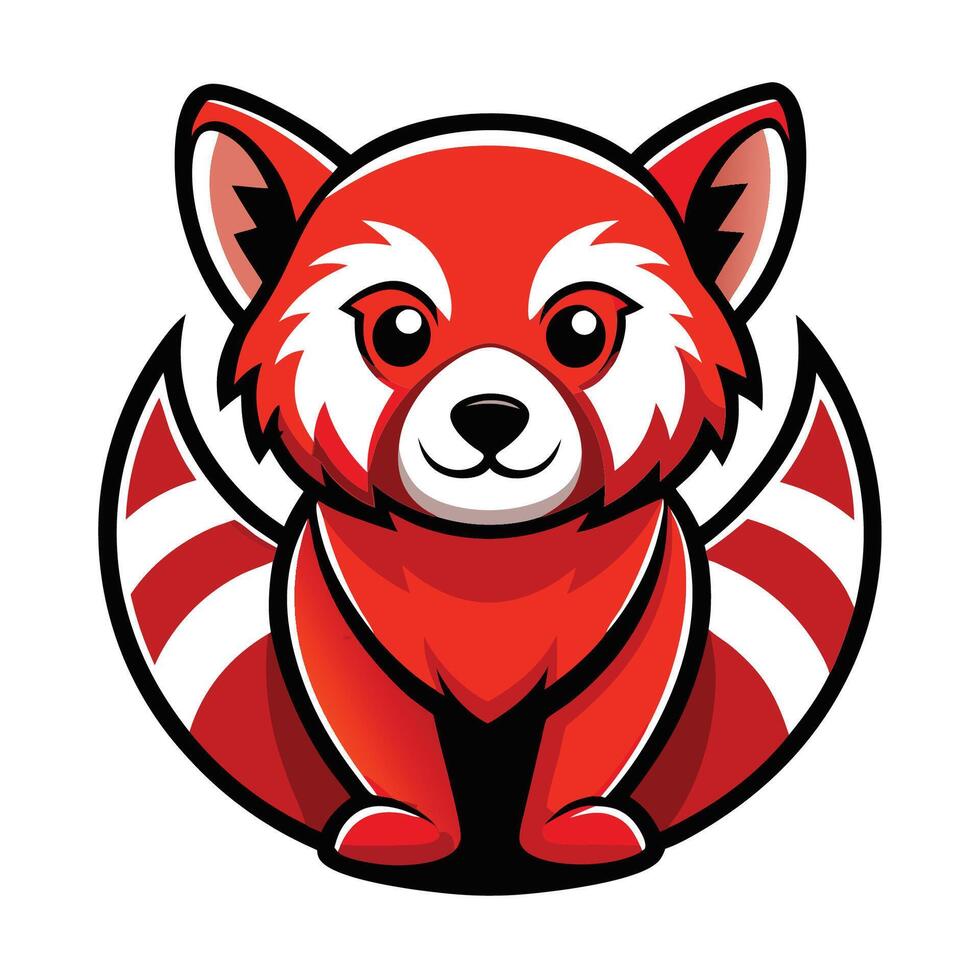 Cute and Simple Red Panda Mascot Illustration vector