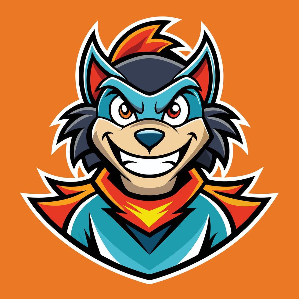 Energetic Victorious Cartoon Mascot with Stylized Logo Illustration vector