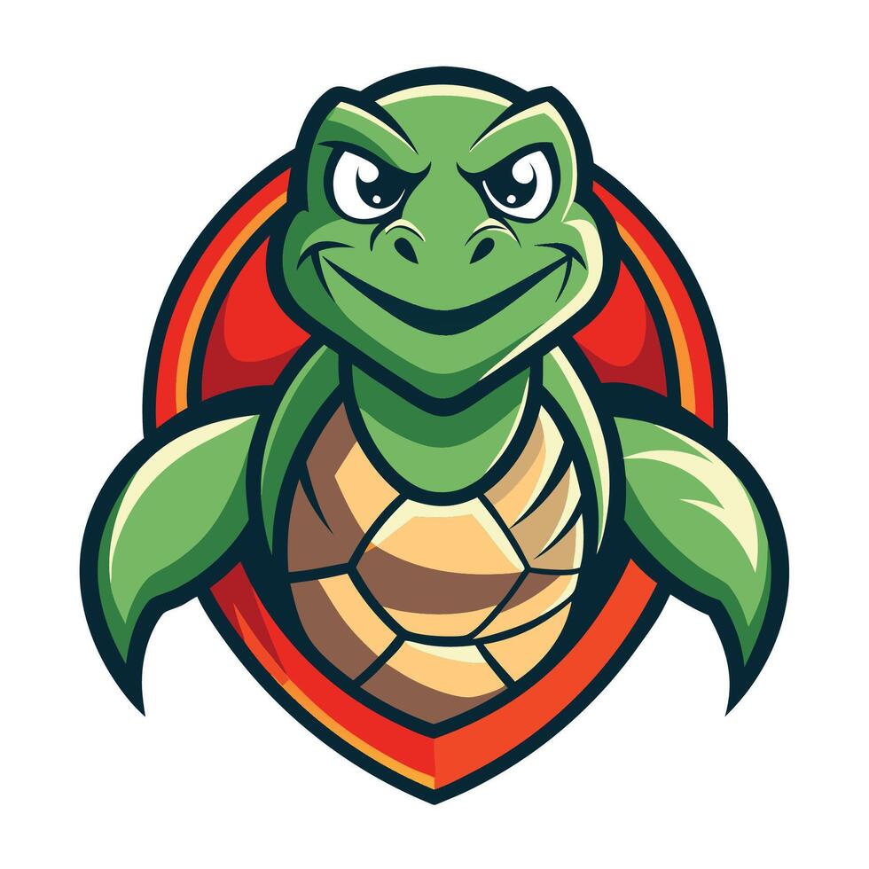 Minimalist Logo Illustration of a Turtle Mascot vector