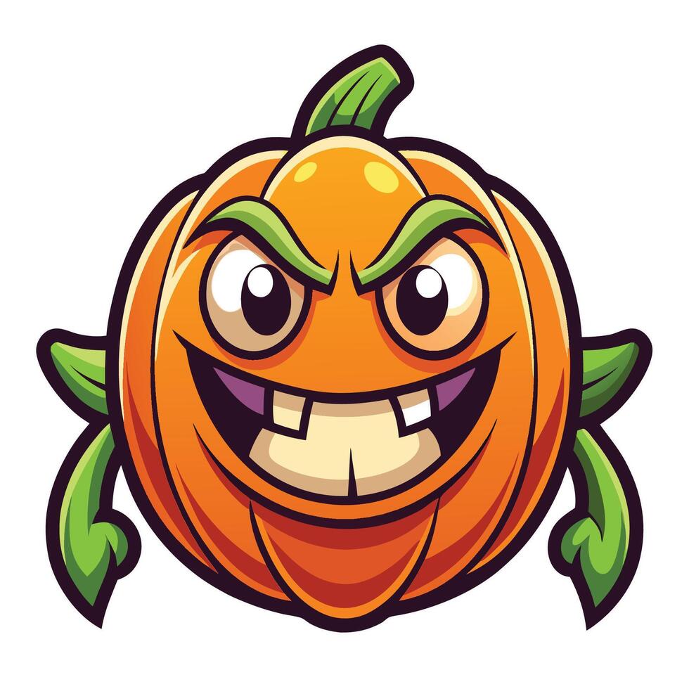 Mascot Cartoon Illustration of Cheerful Pumpkins vector