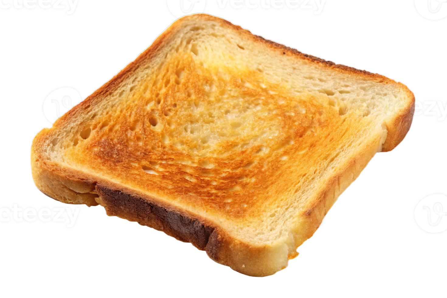 Freshly toasted slice of bread with butter, a tasty and healthy breakfast snack png
