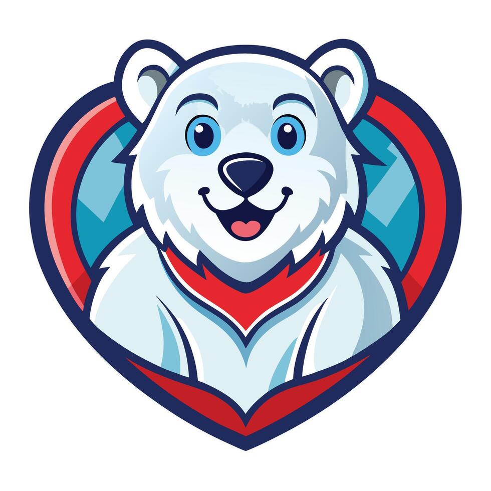 Adorable Polar Bear Mascots Depicting Love and Affection vector
