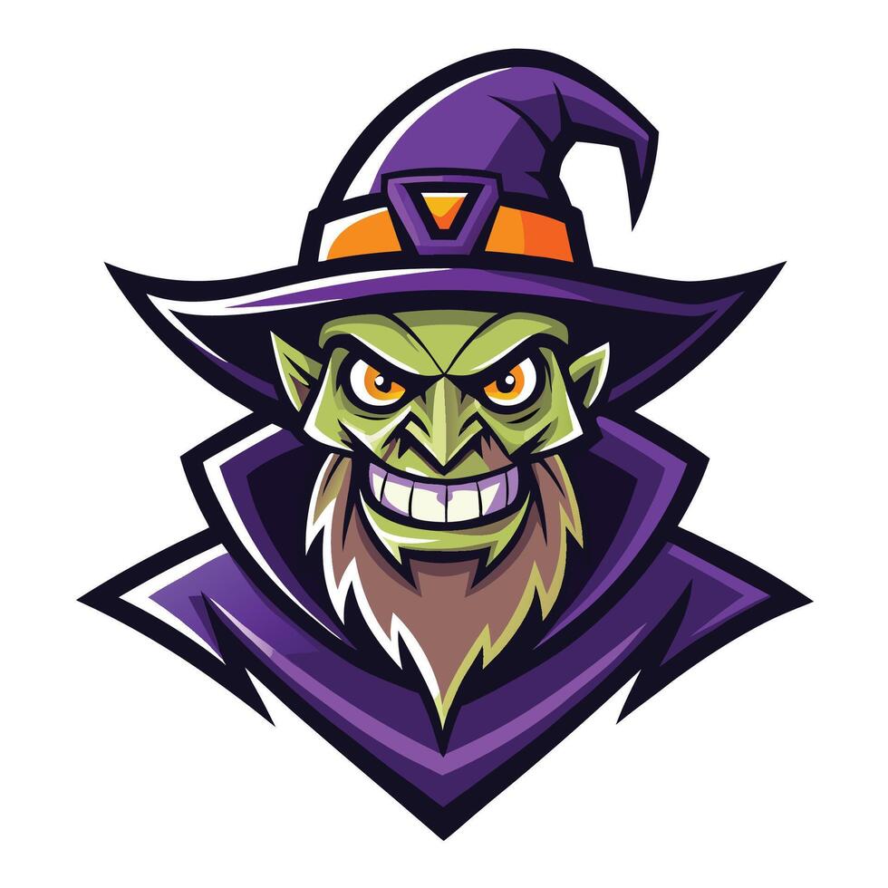 Bewitching Witch Logo A Spooktacular Stylized Cartoon Character vector