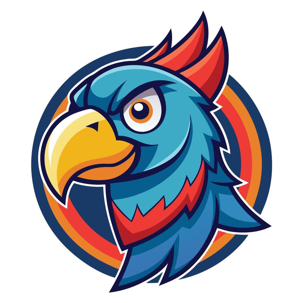 Illustration of a Parrot Mascot with Cartoon Style and Stylized Design vector