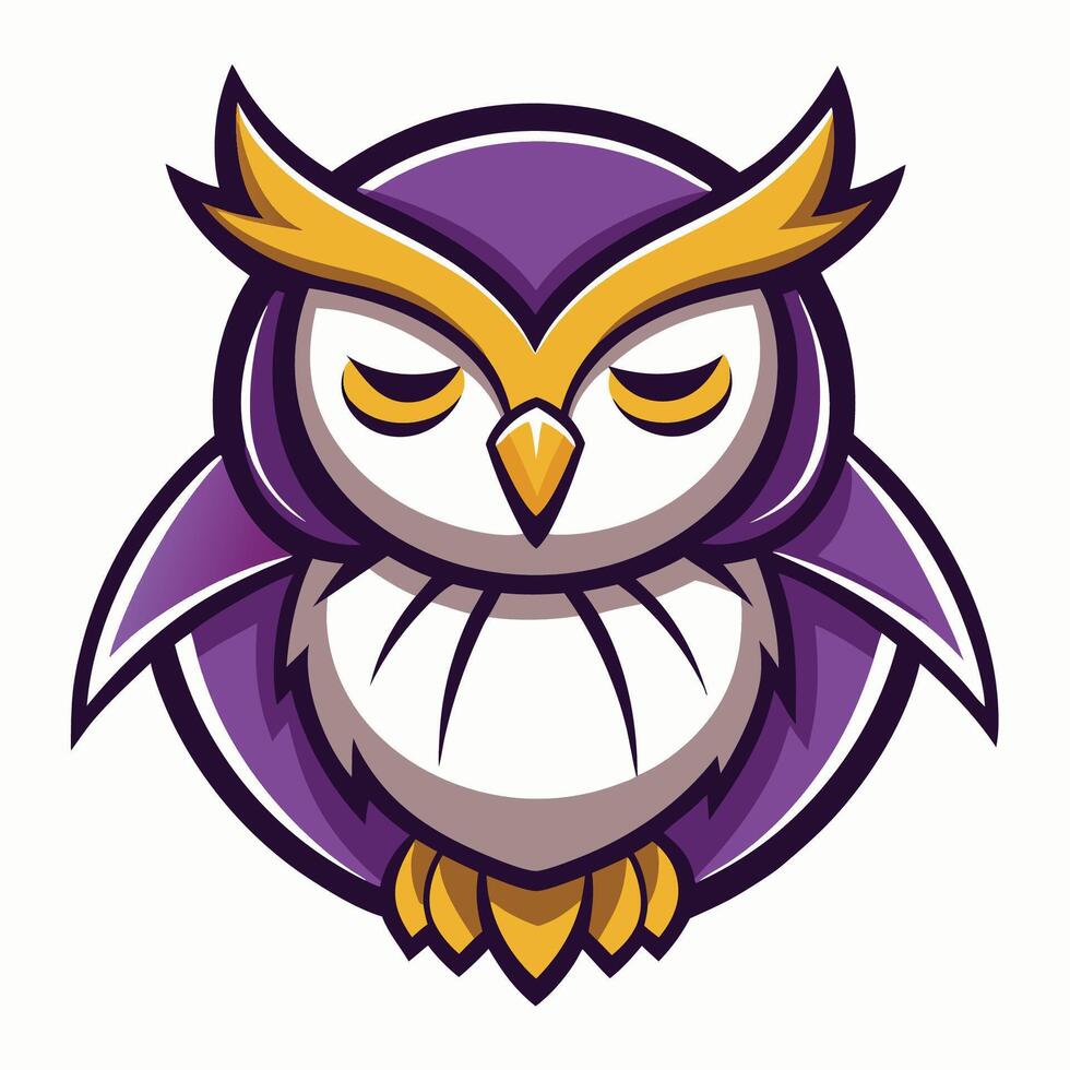 Sleepy Owl Mascot Cartoon with Logo Illustration vector