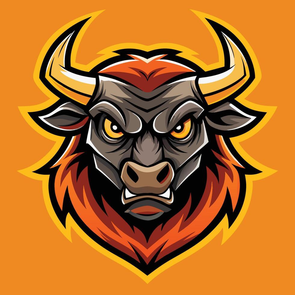 Logo Illustration of a Raging Bull A Fierce and Bold Mascot vector