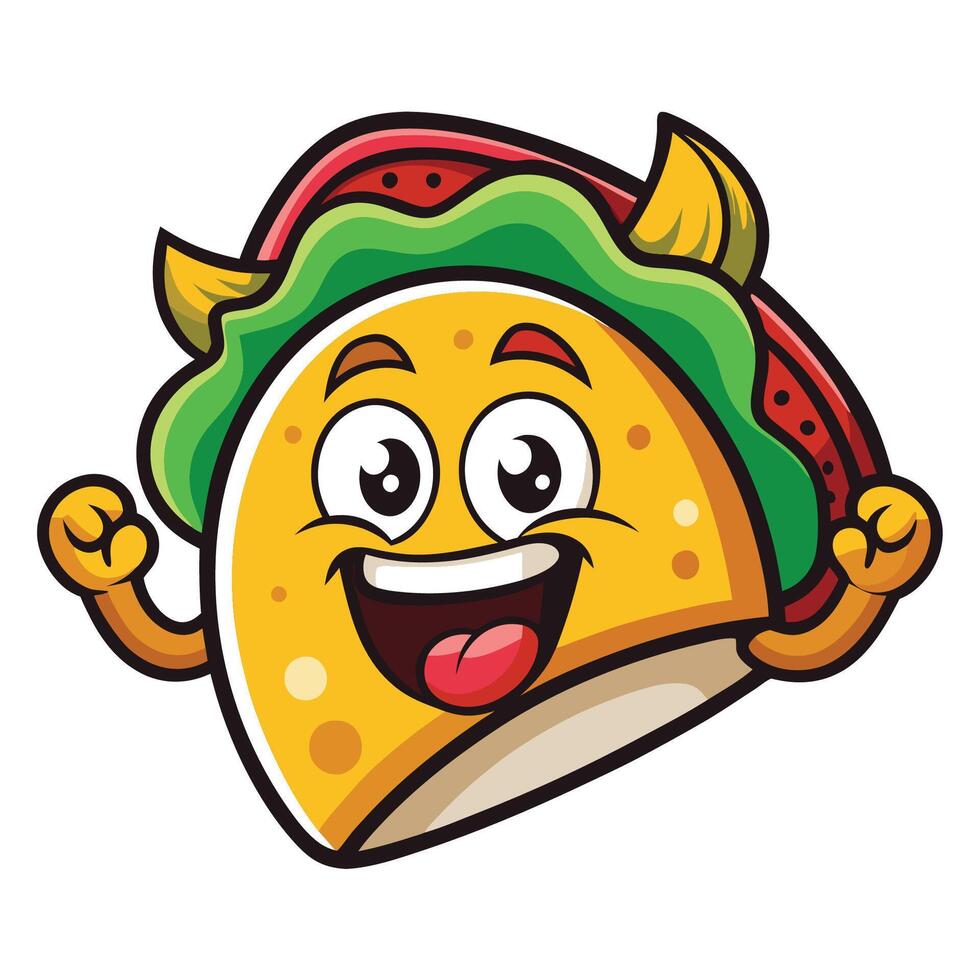 Vibrant Logo Illustration of a Cartoon Taco Mascot vector