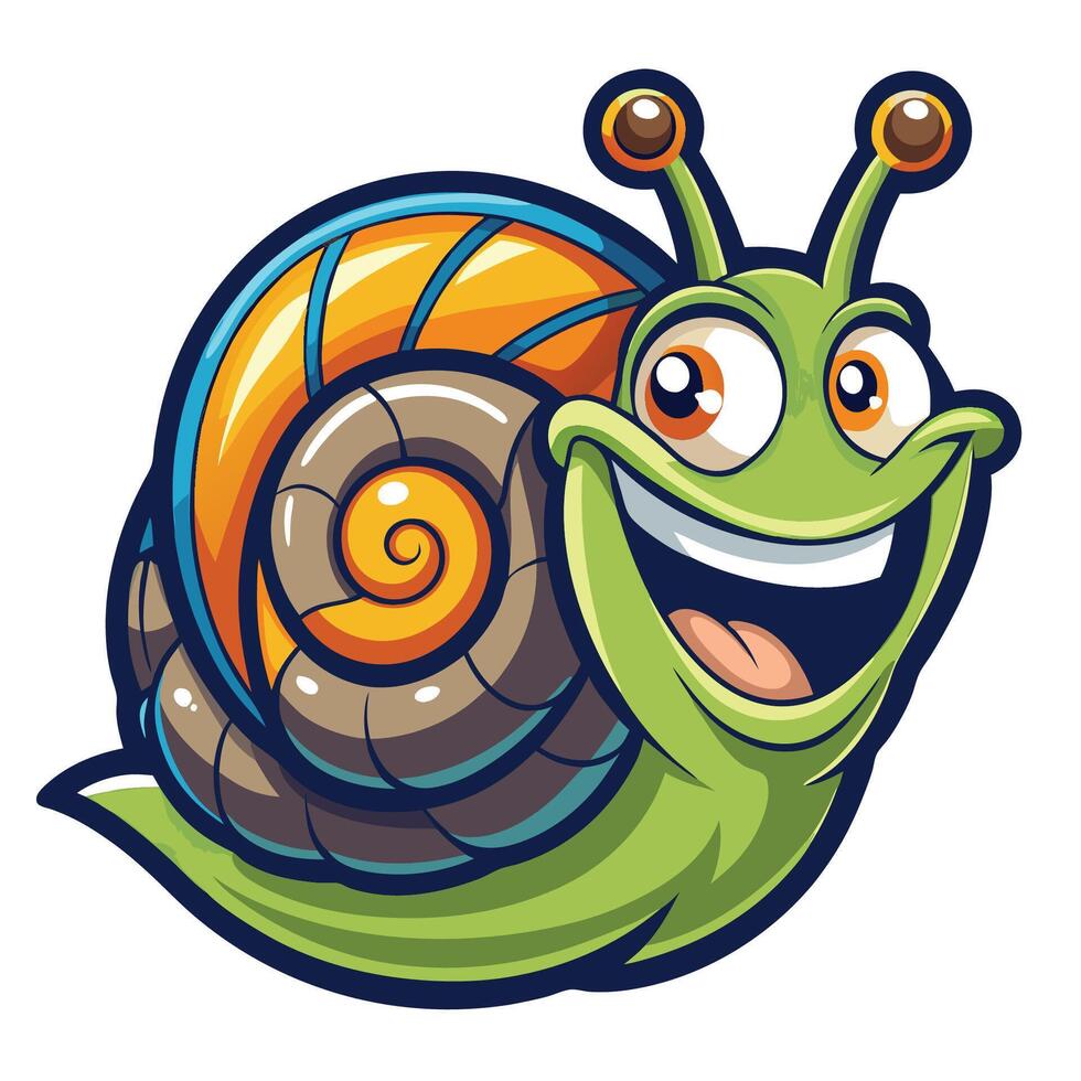 Vivid Logo Featuring an Animated Snail Mascot with a Cartoonish Style vector