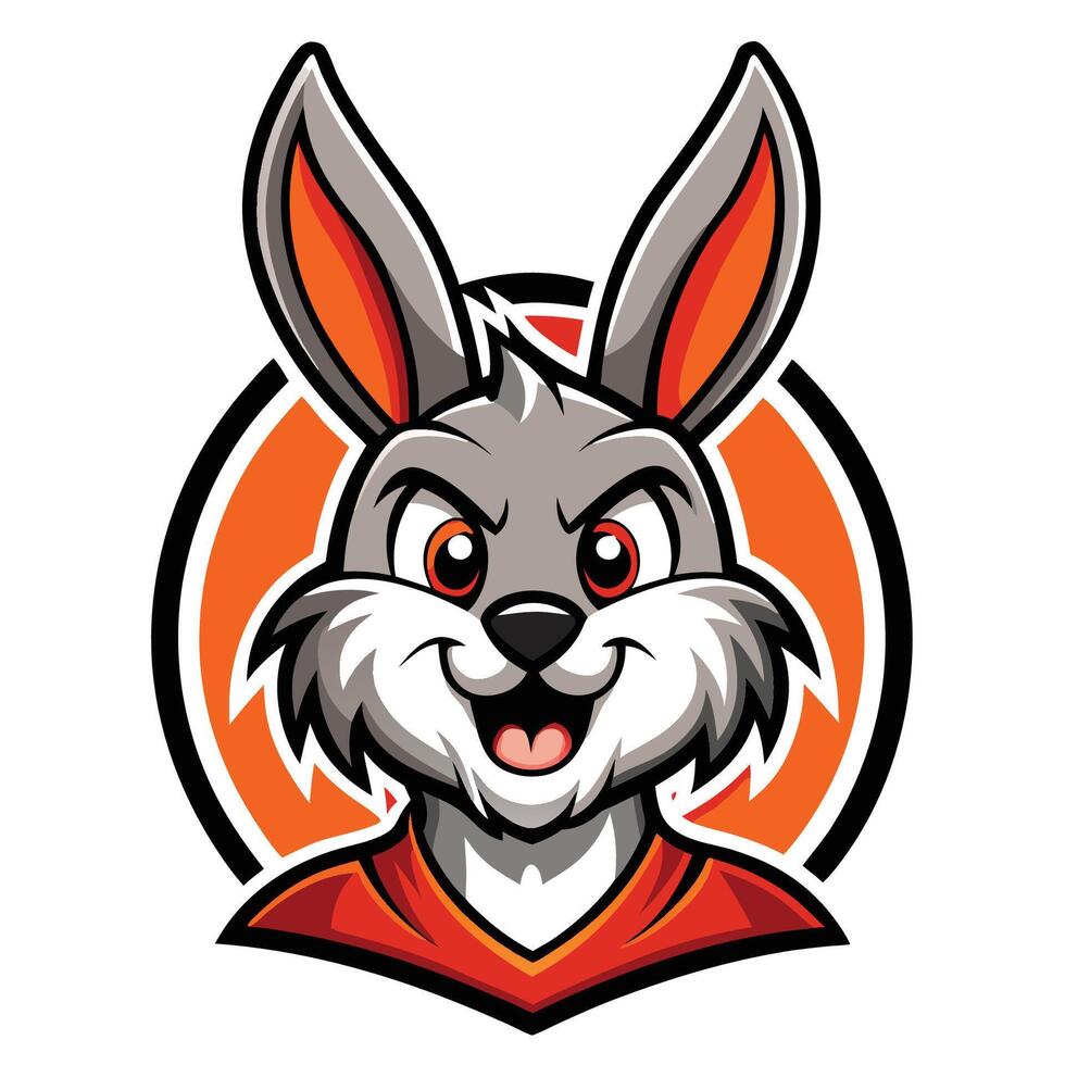 Vibrant Logo Illustration of a Cartoon Rabbit Character vector