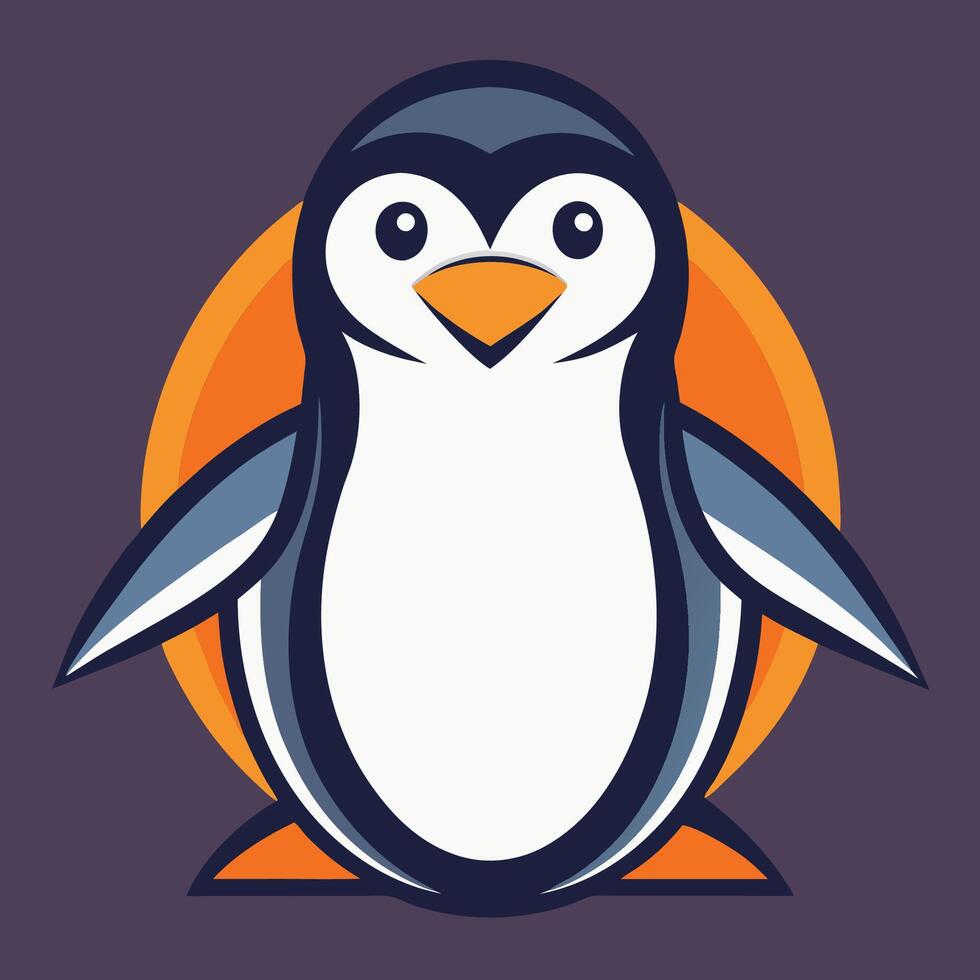 Modern Flat Style Illustration of an Adorable Penguin vector