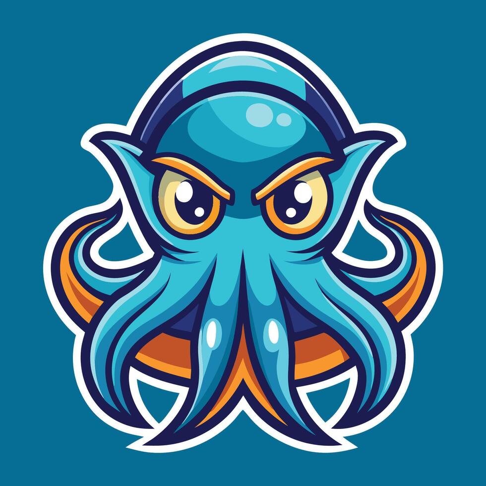 Squid Illustration A Simple and Captivating Mascot Design vector