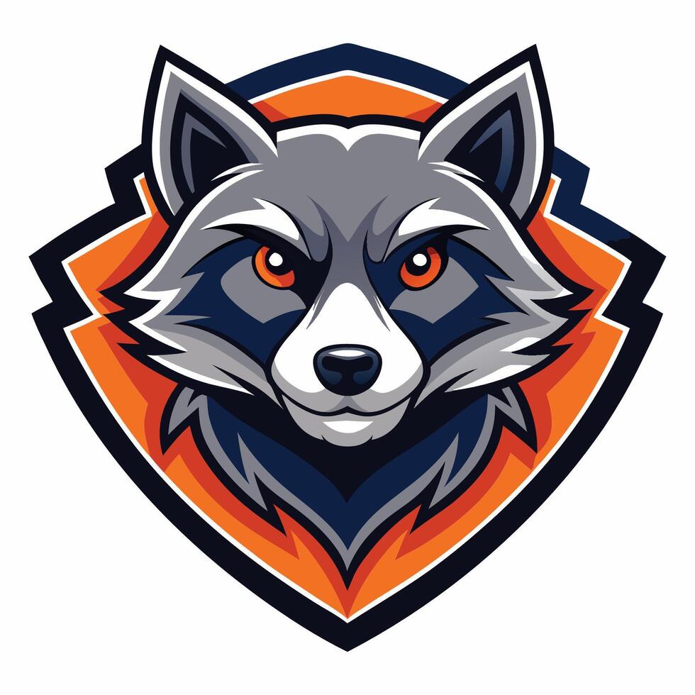Illustrative Design of a Raccoon in a Modern Flat Style vector