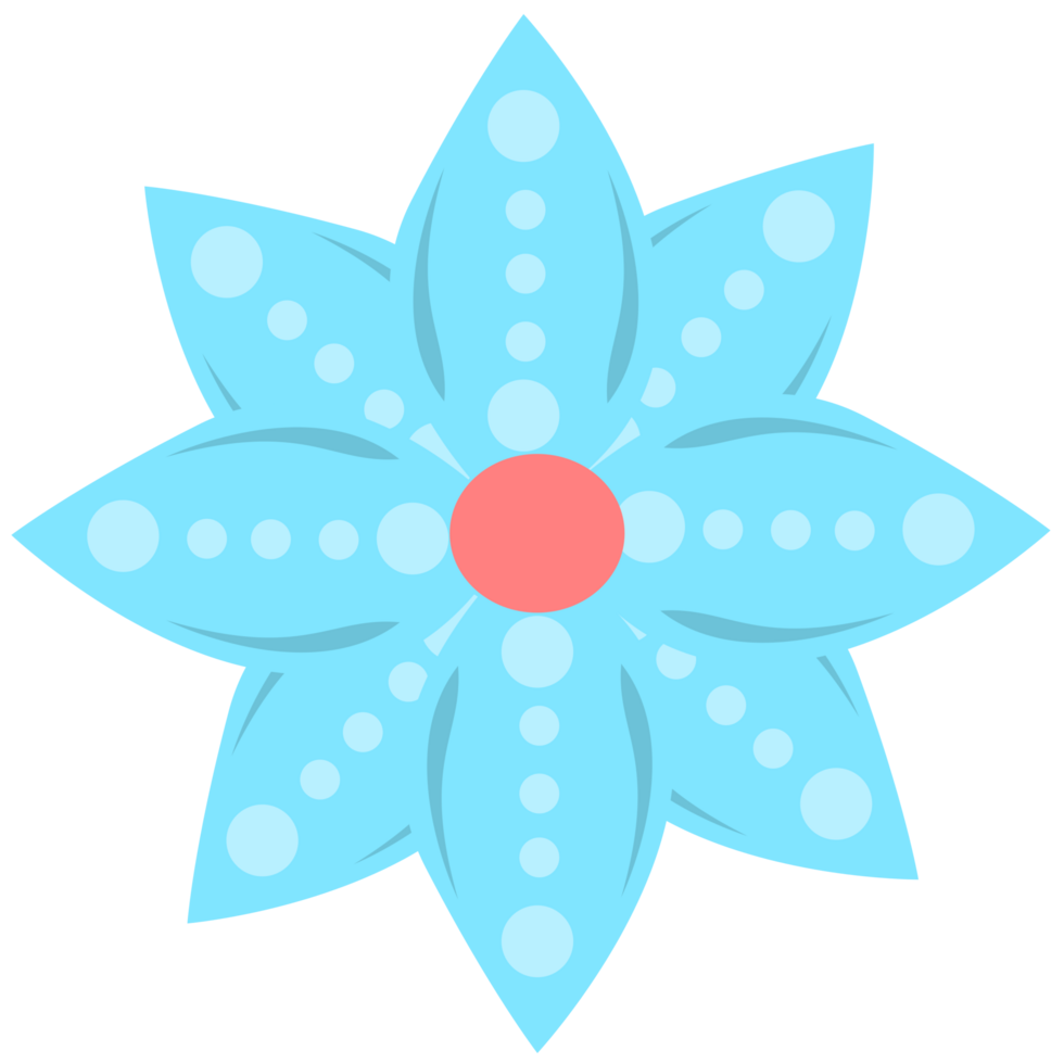 blue flower with circles png