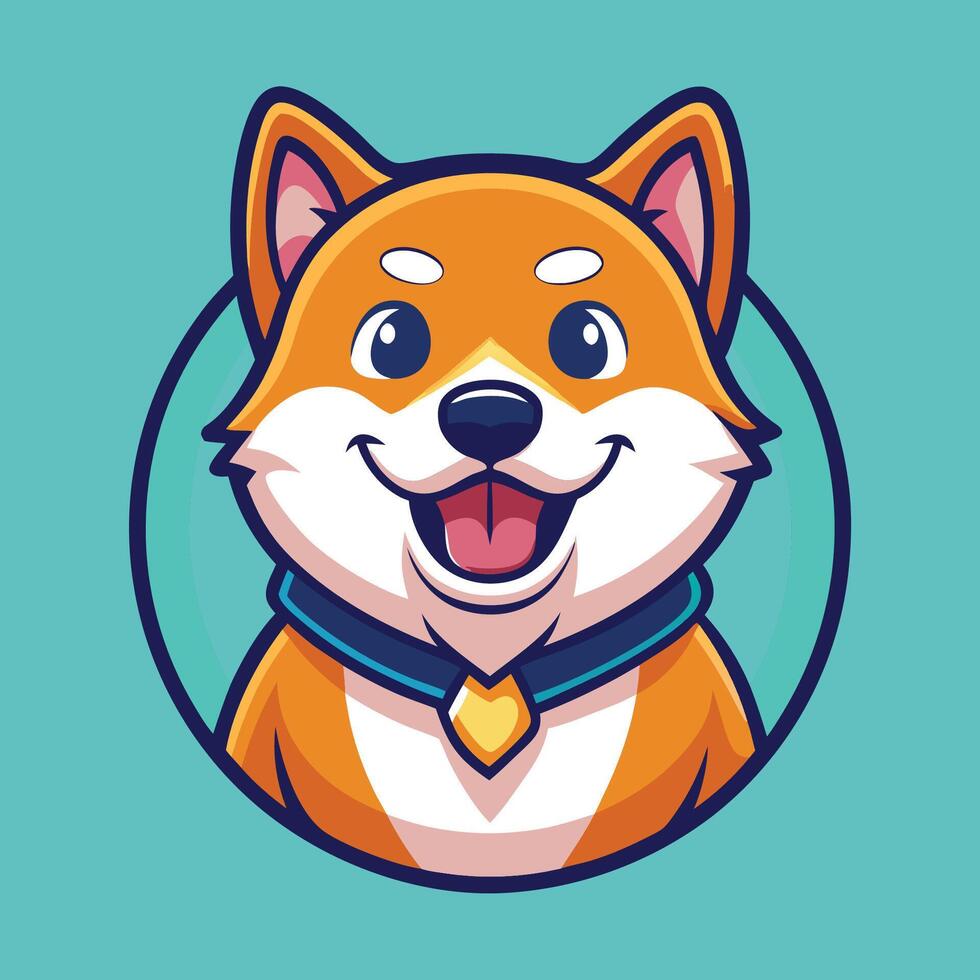 Cute Shiba Inu Dog Mascot Cartoon Illustration for Logo vector