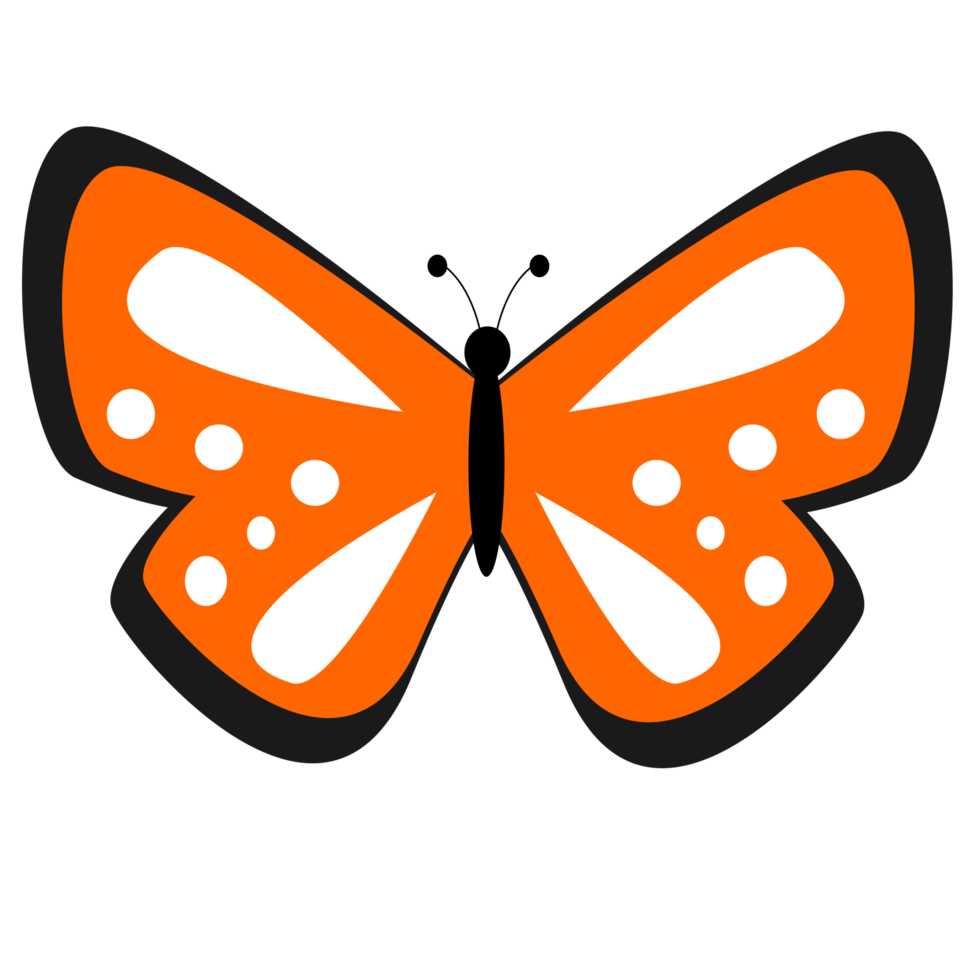 orange and black butterfly png