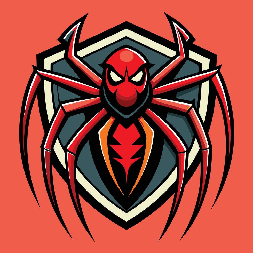 Simple Stylized Spider Mascot Illustration vector