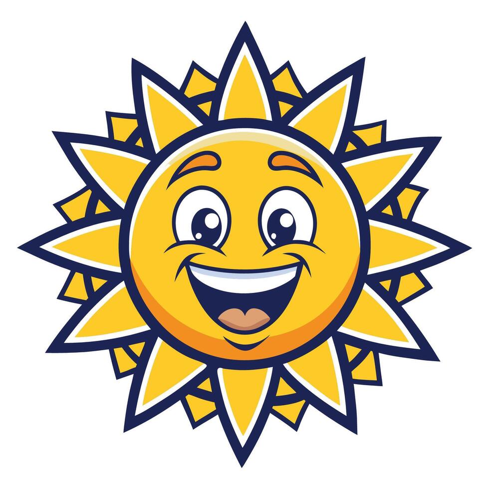 Cheerful Mascot of a Radiant Sunshine Character with a Joyous Expression vector