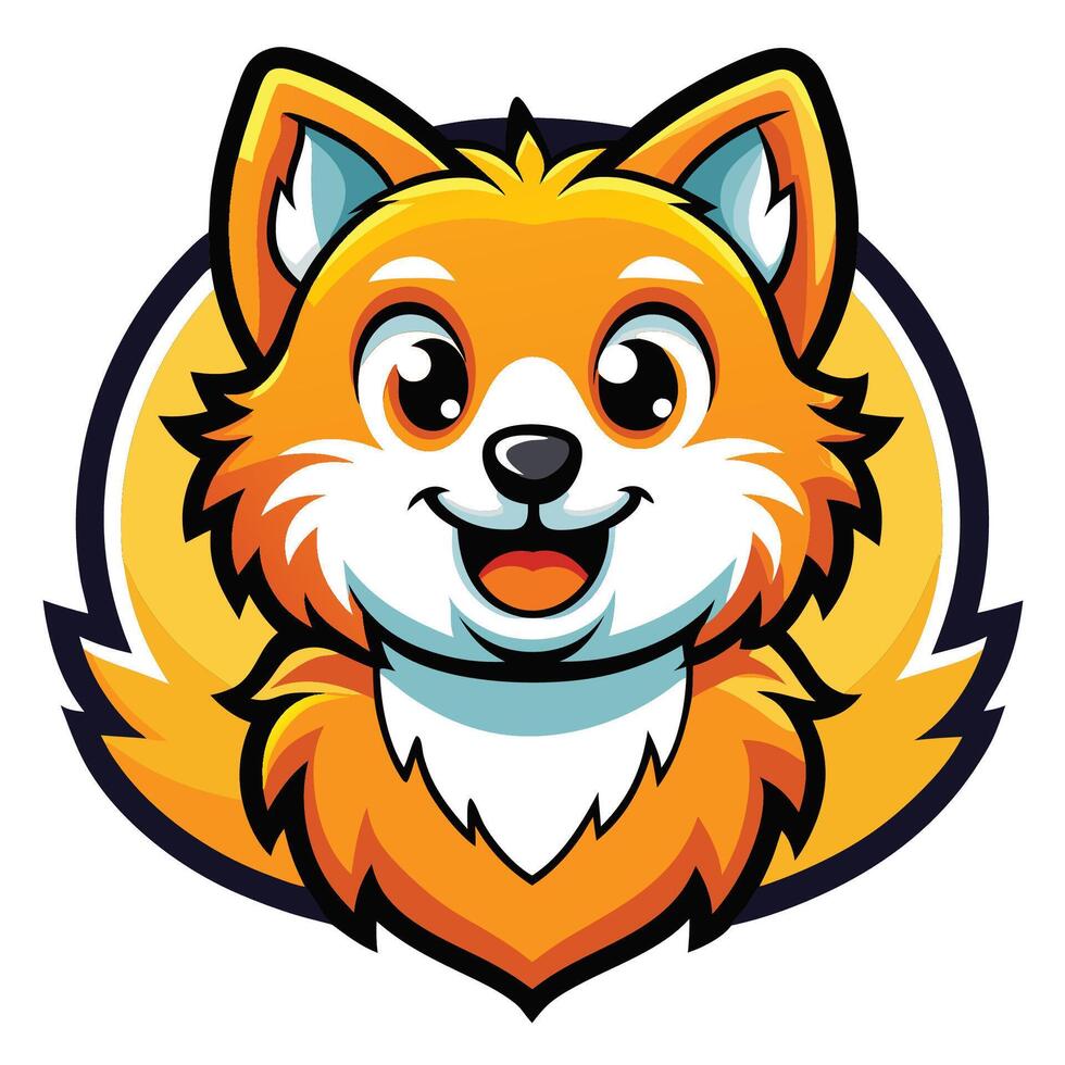 Adorable Logo Illustration of a Pomeranian Dog Riding in a Car vector