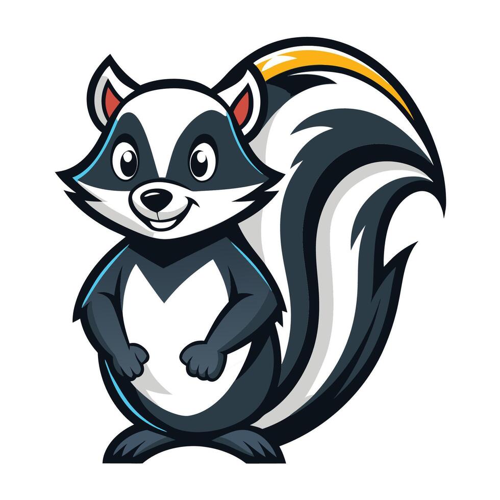 Adorable Skunk Mascot Illustration with a Playful and Cartoonish Style vector