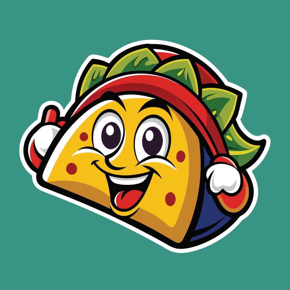 Mascot Taco with a Logo Illustration in a Simple and Adorable Style vector