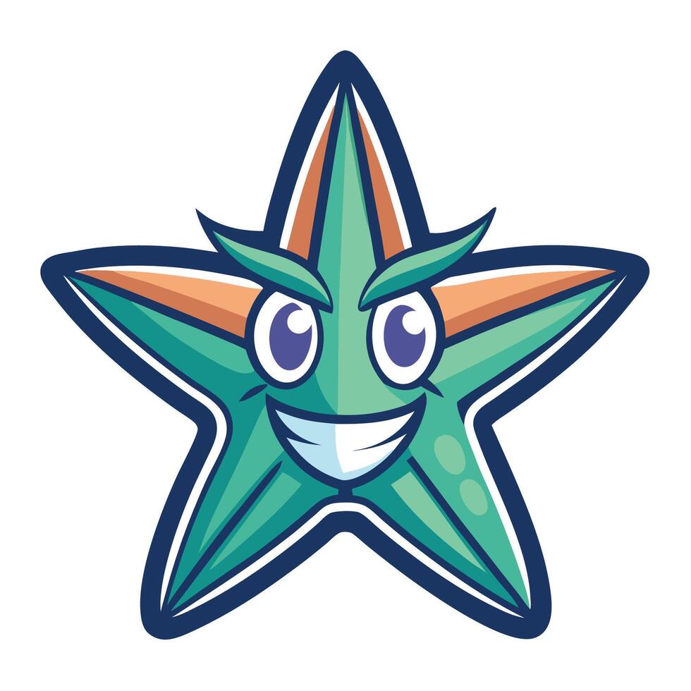 Minimalist Starfish Mascot Logo for Summer and Marine Concepts vector