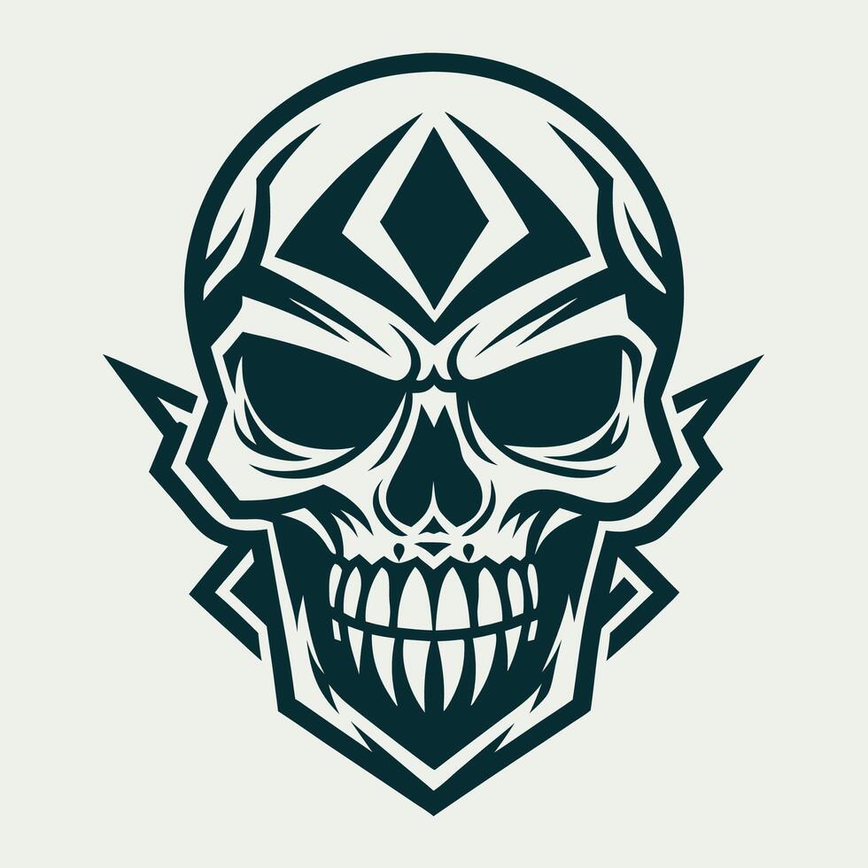 Raider Skull Logo A Striking and Unique Symbol of Power vector