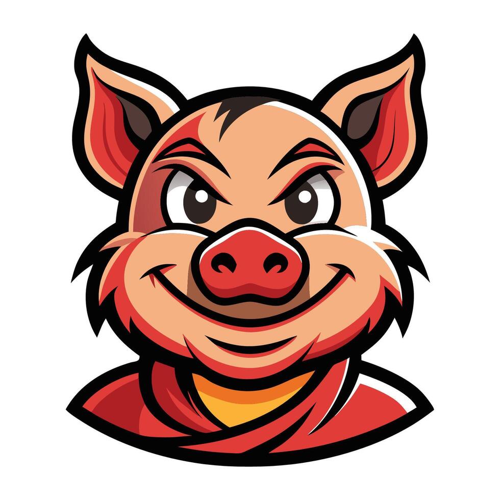 Adorable Piggy Mascot with a Simple Style Design vector