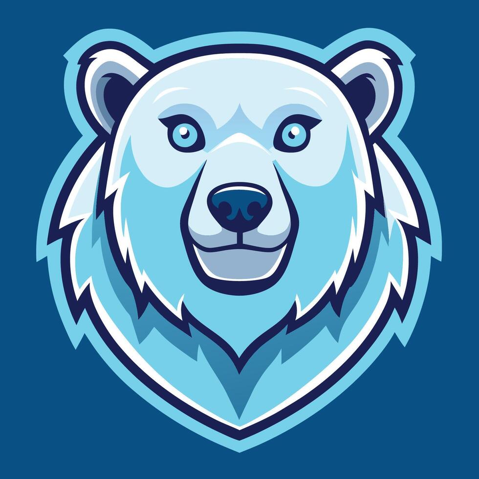 Minimalistic Logo Illustration of a Polar Bear Mascot vector