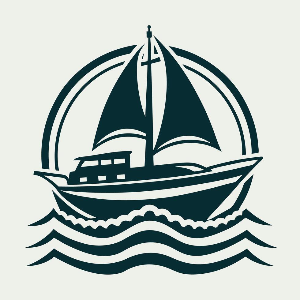 Abstract Yacht Logo A Graphic for Modern Boating Enthusiasts vector
