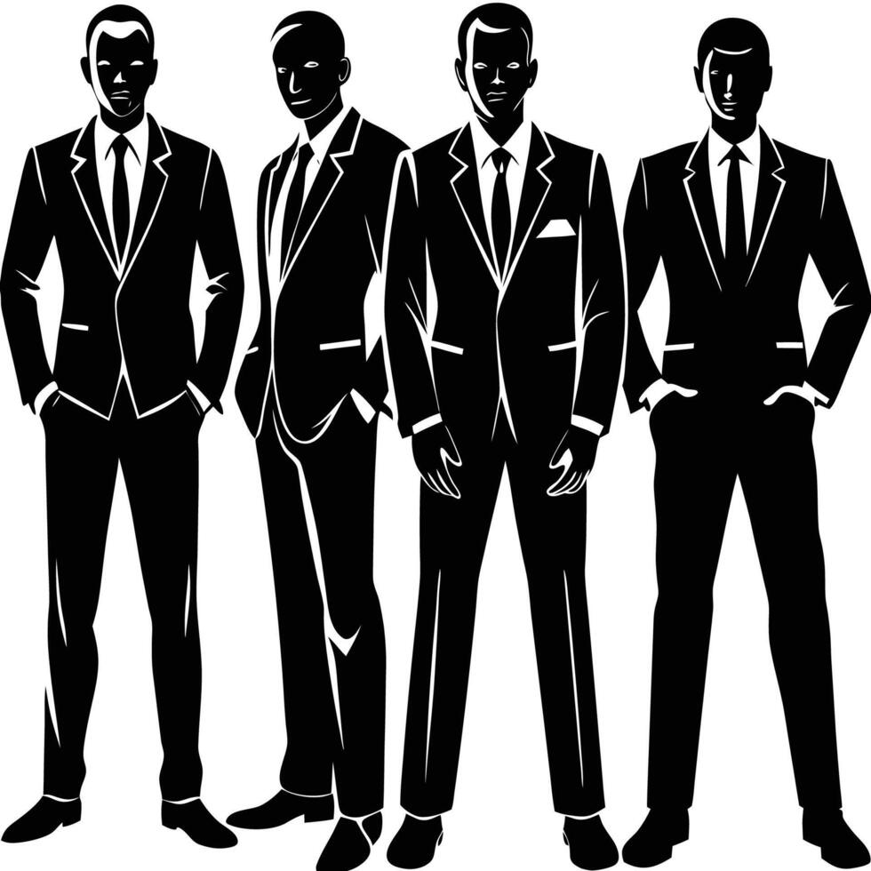 Simple and Elegant Illustration of Business People Standing Together vector