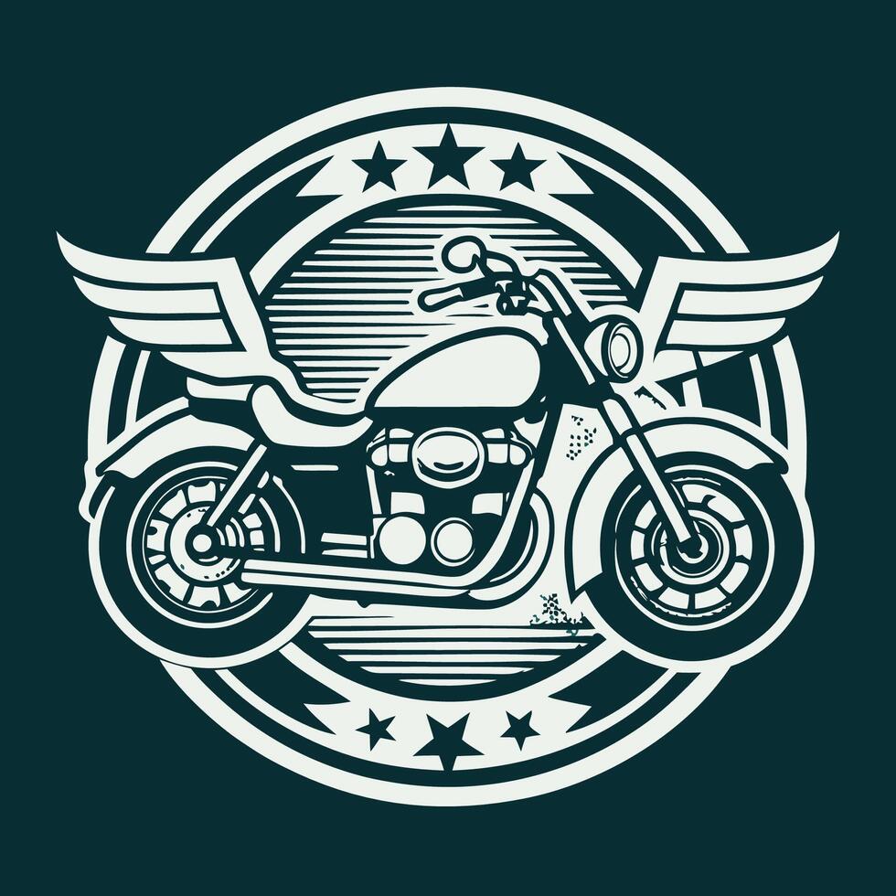 Intricate Illustration of a Motorcycle with Detailed Mechanical Drawing vector