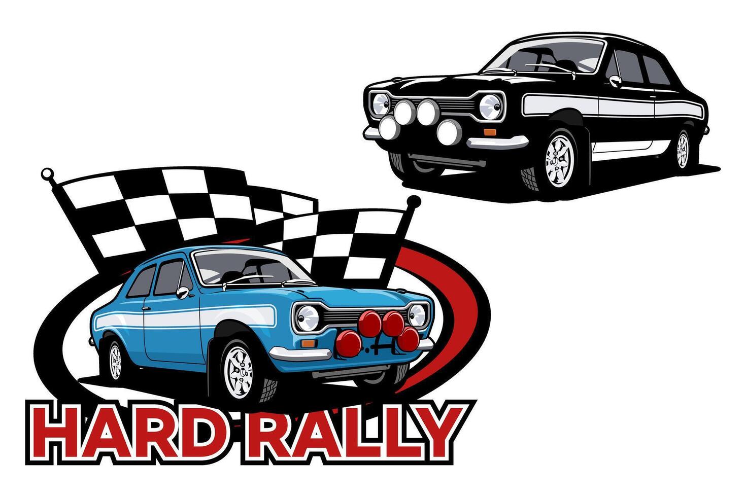 rally jump fly red car illustration design art vector