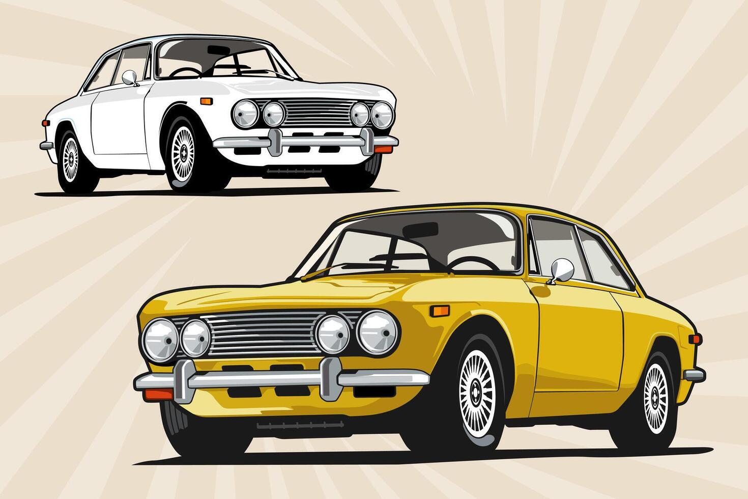 yellow car classic speed logo icon design vector