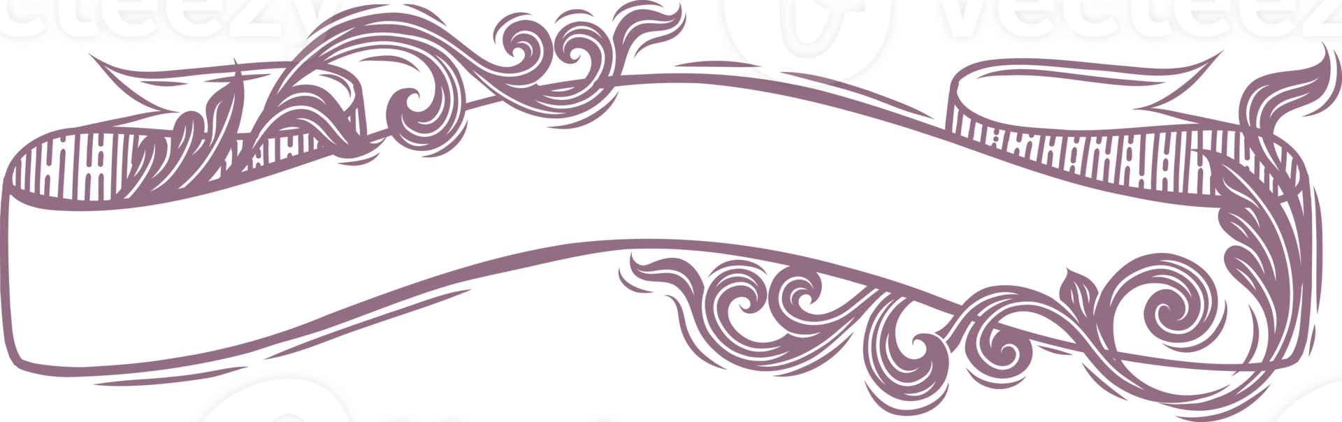 Hand Drawn Ribbon Vintage Banner and Thai art. png
