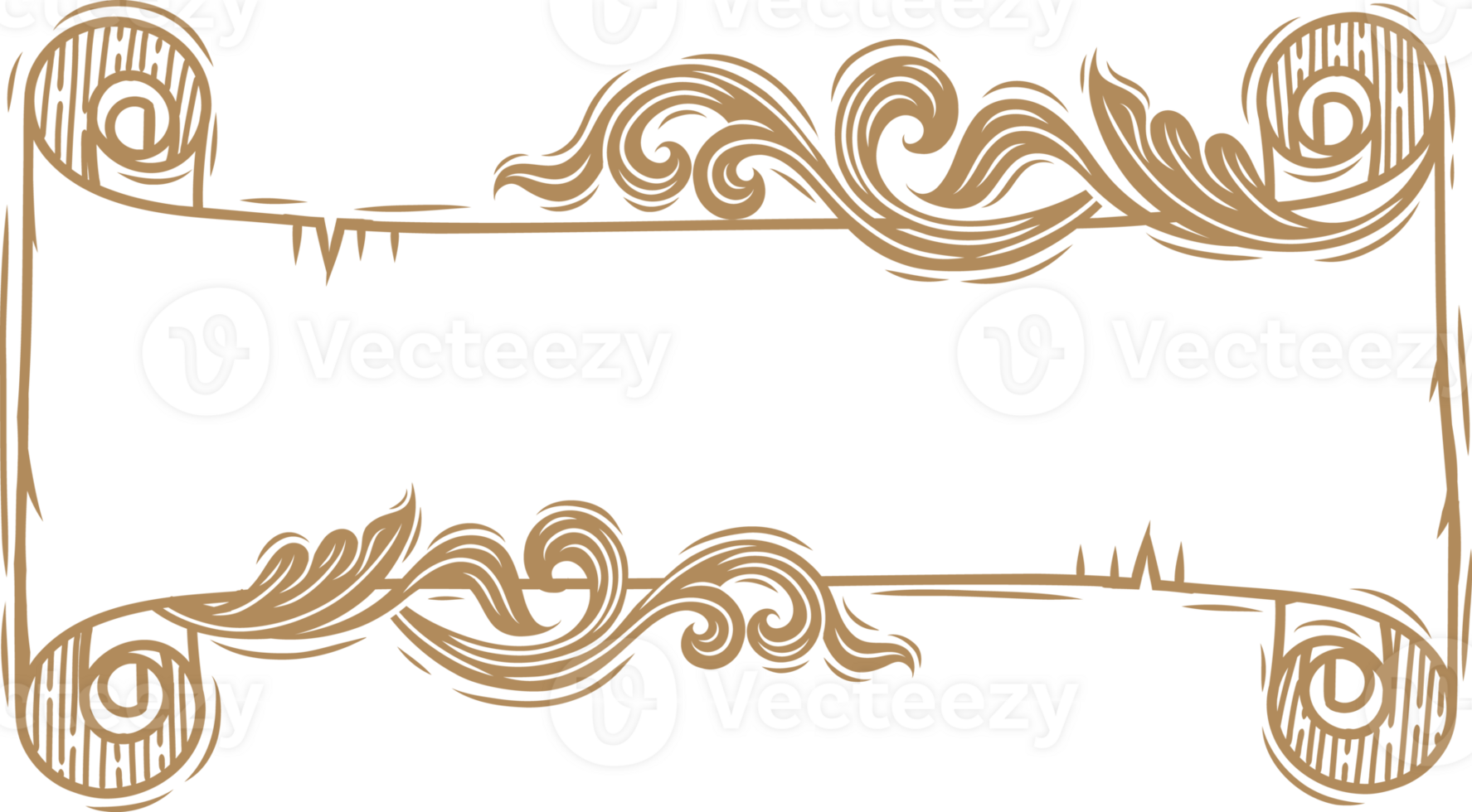 Thai art and Ribbon Banner Hand Drawn png