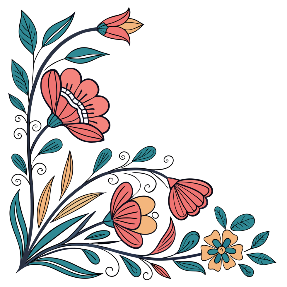 a floral design on a white background png