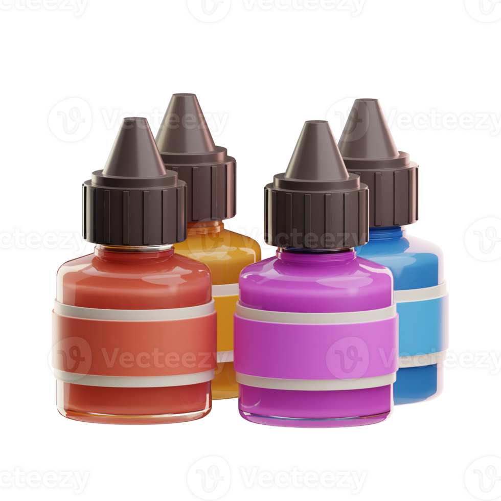 Bottles of Paint for Artists png