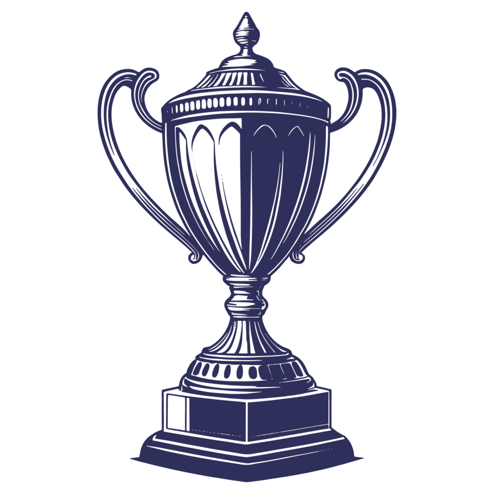 a trophy cup on a pedestal on a transparent background png