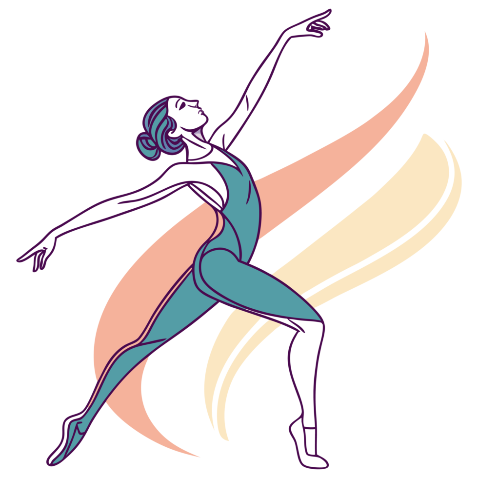 a woman in a leotard dancing on a white background png