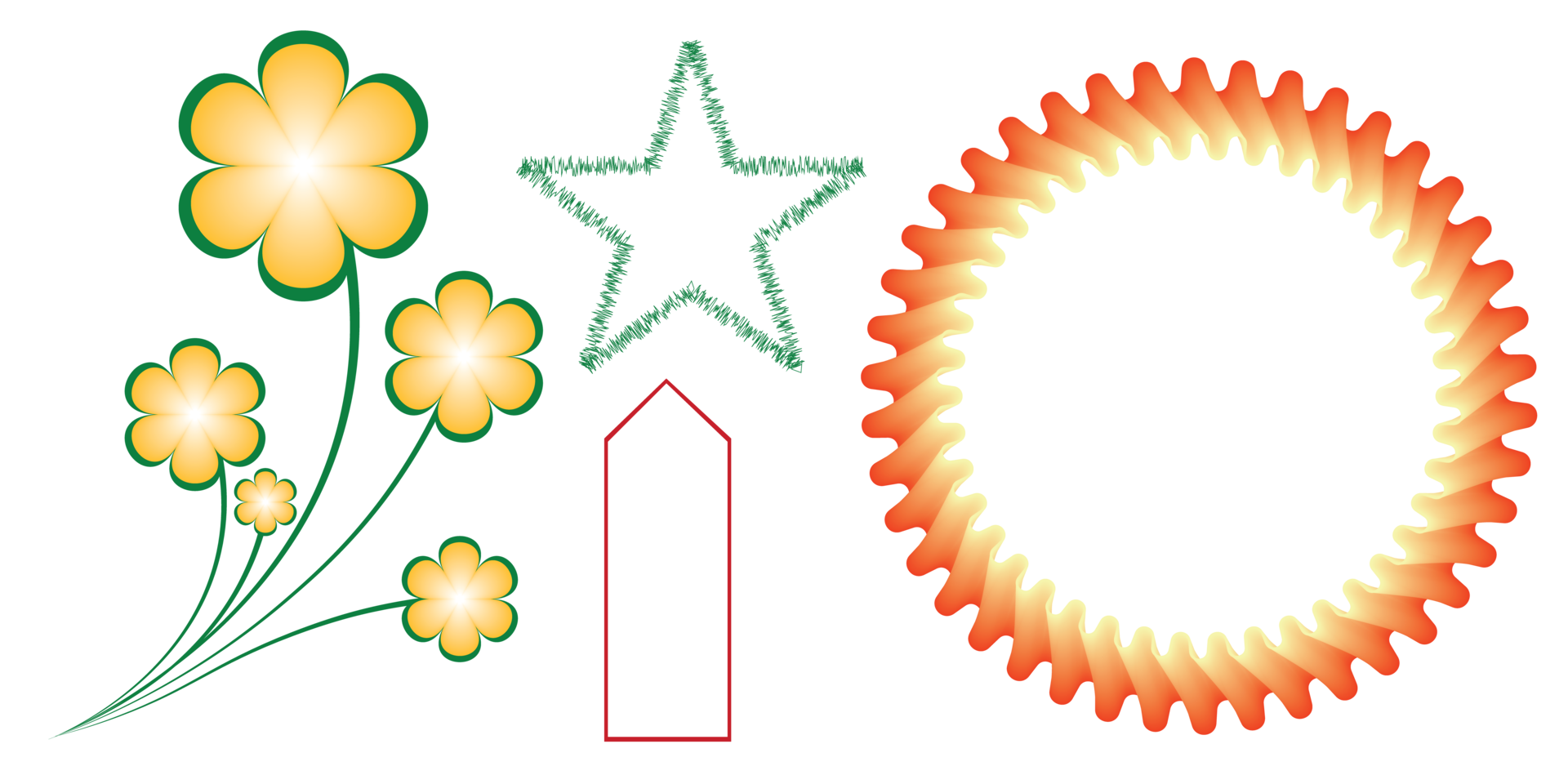 a flower and star are shown in a circle png