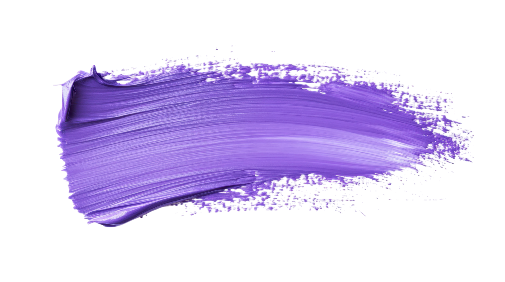 Purple brushstroke with smooth acrylic texture isolated on a transparent background png