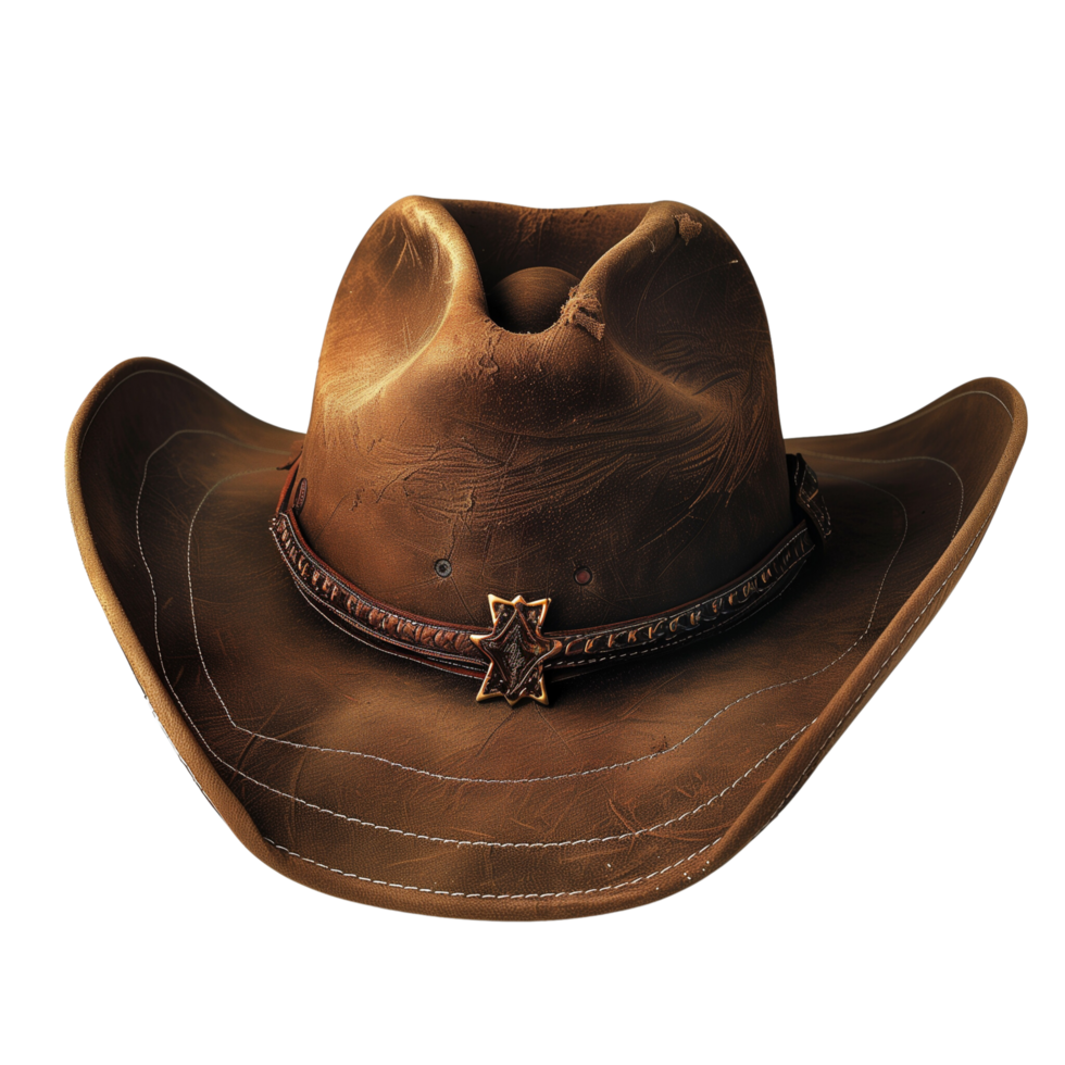Rugged Brown Cowboy Hat Isolated on Transparent Background png